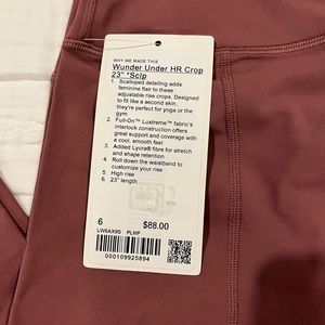 Brand new with tag Lululemon wunder under scalloped tights, size 6, PLMF